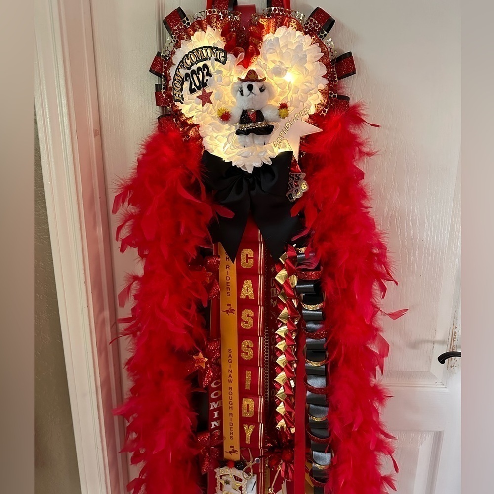 HOMECOMING Mum Corsage for all occasion with fancy braids custom made by me